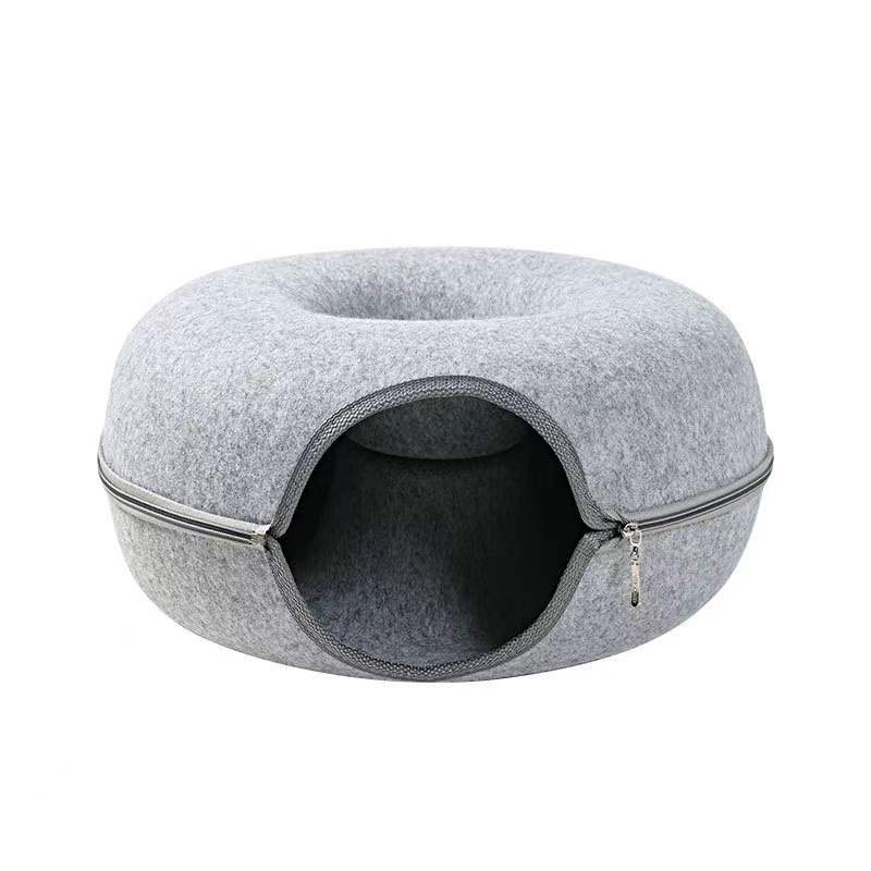 Premium Donut Cat Bed & Interactive Cat Tunnel Combo - YourCatBackpack.Co